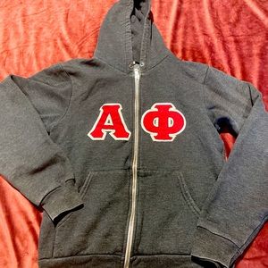 Vintage Alpha phi zip up hoodie size small.